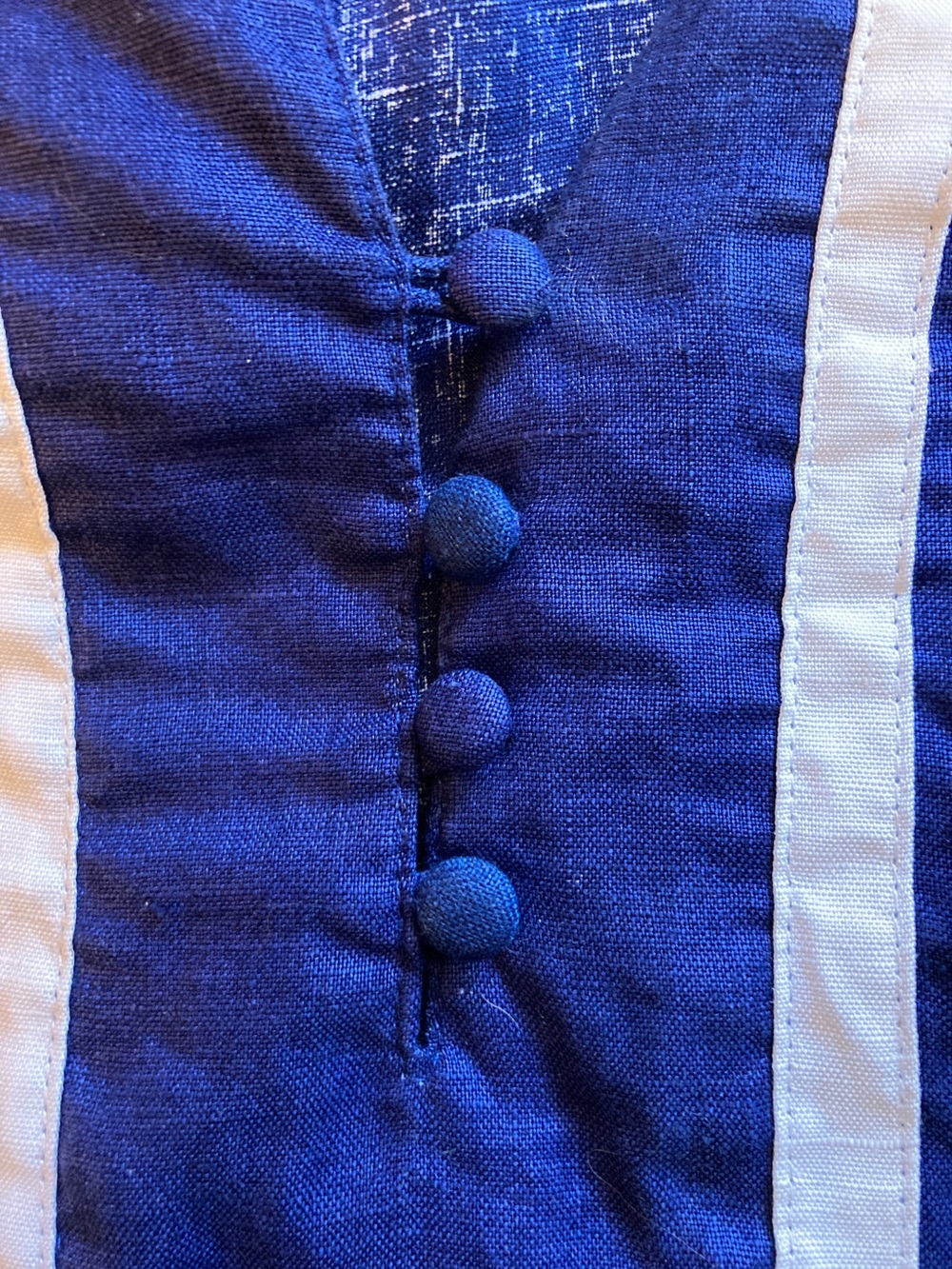 Sarah Spencer Navy and White Linen Tunic - Picture 8 of 8